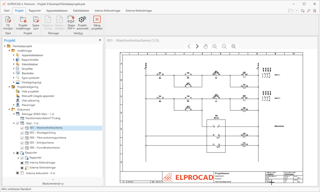 ELPROCAD ic 2026 nya ikoner i Projektträdet